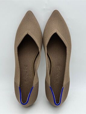 Rothy’s The Point Portobello Tan Knit Pointed Toe Flats Women’s Size 8